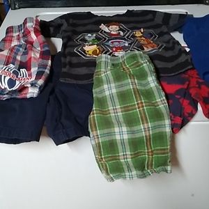 Five shorts and a paw patrol shirt size 3T